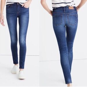 Madewell 9” High Riser Skinny Jeans Polly Wash Blue Medium Size 25 Full Length